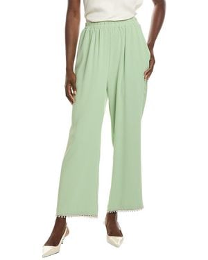 Gracia Embellished Hem Pant - Green