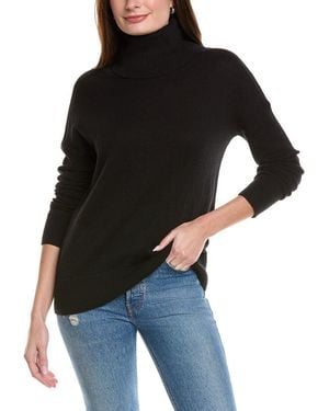 Hannah Rose Boxy Turtleneck Cashmere-Blend Jumper - Black