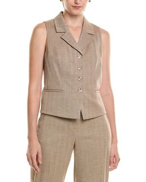 Anne Klein Herringbone Vest - Natural