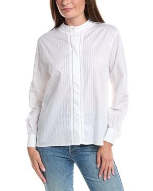 Officine Generale Officine Generale Lauranne Satin Stripe Shirt - White