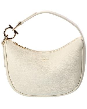 Ferragamo Leather Hobo Bag - Natural