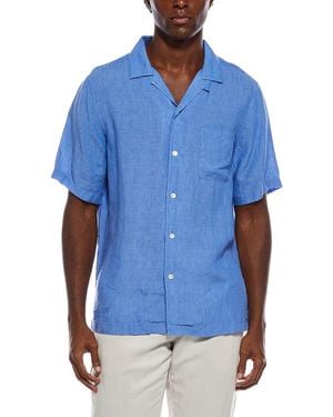 J.McLaughlin Irons Linen Woven Shirt - Blue