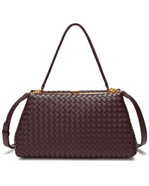 Tiffany & Fred Paris Leather Clutch/Shoulder Bag - Purple