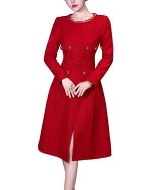 BURRYCO Solid Midi Dress - Red