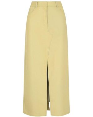 Givenchy Leather Pencil Skirt - Yellow
