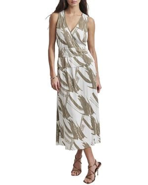 DKNY Sleeveless V-Neck Lined Dress - Natural