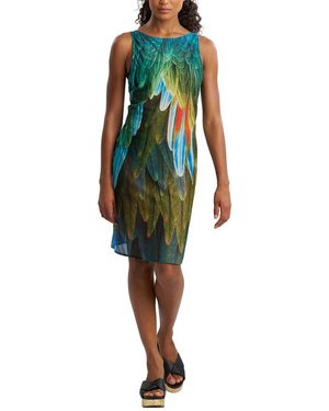 Natori Paradise Printed Mesh Mini Dress - Green