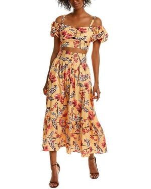 Beulah London 2Pc Skirt & Top Set - Yellow