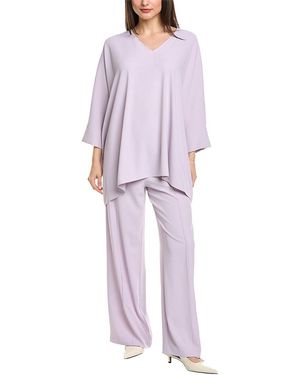 St. John Solid Soft Georgette Top - Purple