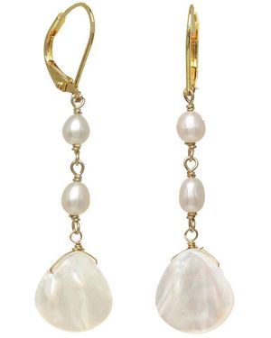 Rachel Reinhardt Jewelry 14K Over 4Mm-10Mm Pearl Linear Earrings - White