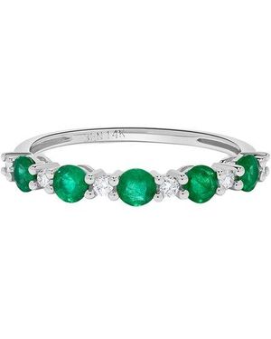 H.J. Namdar 14K 0.63 Ct. Tw. Diamond & Emerald Band Ring - Green