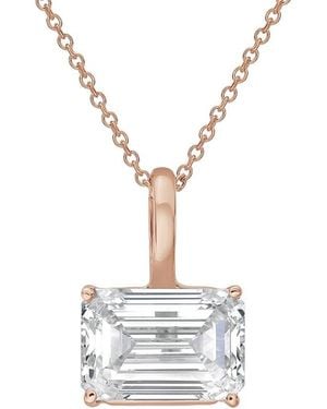 Diana M. Jewels Diana M. 14K Rose 9.00 Ct. Tw. Lab-Grown Diamond Solitaire Pendant - White