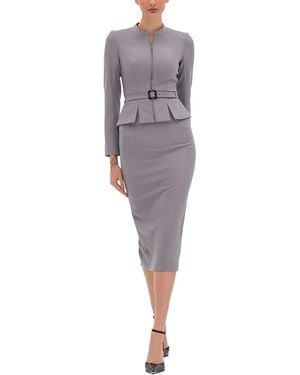 BGL 2Pc Blazer & Skirt Set - Grey