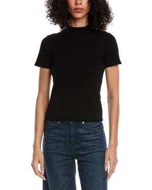 7 For All Mankind Mock Neck Wool-Blend Top - Black