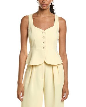 Kenneth Cole Curved Peplum Vest - Natural