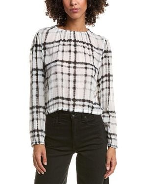 Bella Dahl Elastic Shirred Top - Gray