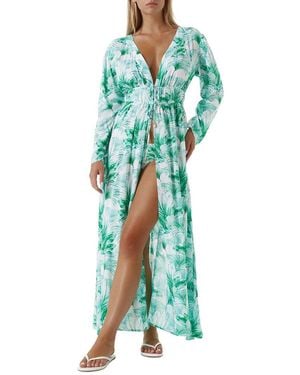 Melissa Odabash Farrah Maxi Open Kaftan - Green