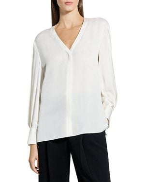 Theory Volume Sleeve Silk Blouse - White