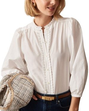 J.McLaughlin Josette Silk-Blend Blouse - Brown