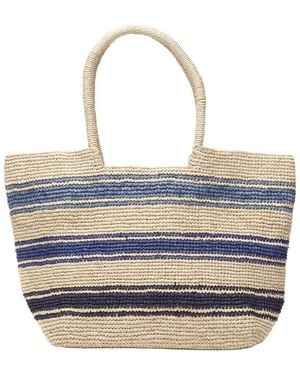 Mar Y Sol Piper Raffia Tote - Blue