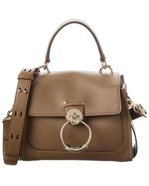 Chloé Tess Day Mini Leather Shoulder Bag - Brown