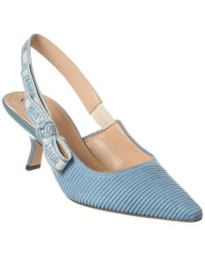 Dior J'a Embroidered Slingback Pump - Blue
