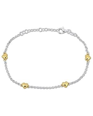 Italian Silver Station Bracelet - White
