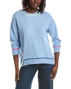 Isla Bonnie Curved Hem 100% Cashmere Jumper - Blue