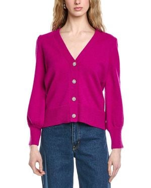 Joseph Ribkoff Crystal Buttons Cardigan - Purple