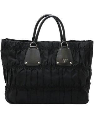 Prada Gathered Tote (Authentic Pre-Loved) - Black
