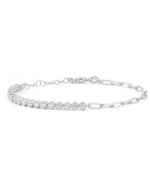 Chloe and Madison Tennis X Paperclip Bracelet - White