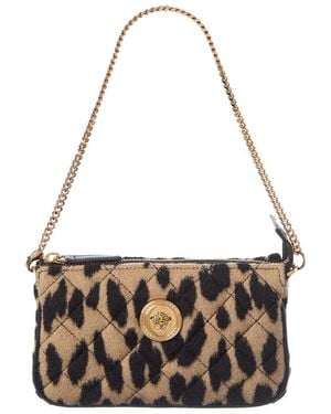 Versace Medusa Quilted Wool Pochette - Metallic