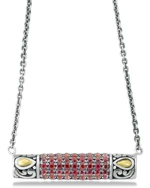 Samuel B. 18K & 1.08 Ct. Tw. Garnet Bangle Bracelet - Multicolour