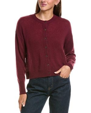 Hannah Rose Drop-Shoulder 100% Cashmere Cardigan - Red