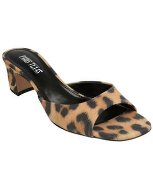 Paris Texas Leopard Leather Mule - Black