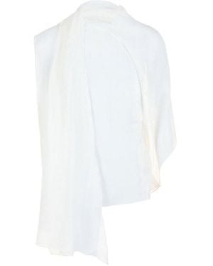 Ferragamo Asymmetrical Shawl Blouse - White