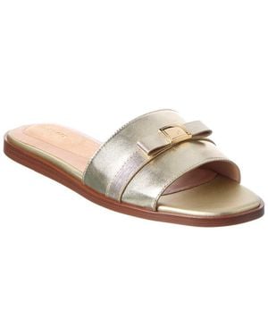 Cole Haan Go-To Emalia Slide Bow Leather Sandal - Brown