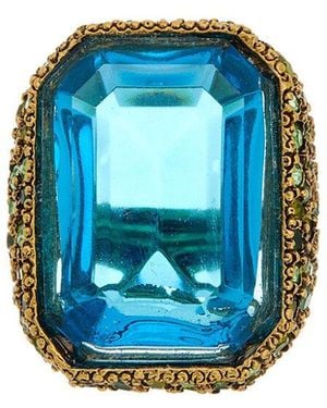 Kenneth Jay Lane 22K Plated Cocktail Ring - Blue
