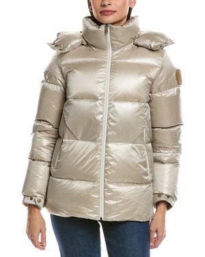 Scotch & Soda Vivienne Boxy Short Channel Quilted Jacket - Natural