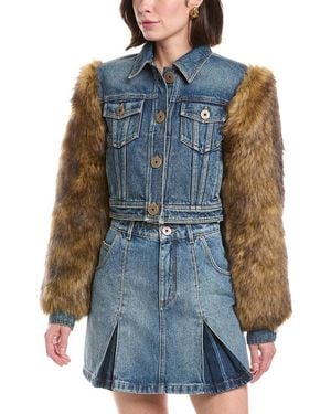 Balmain Denim Cropped Jacket - Blue