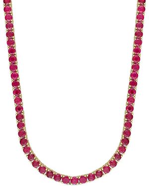 Rina Limor 14k 16.20 Ct. Tw. Ruby Tennis Necklace - Red
