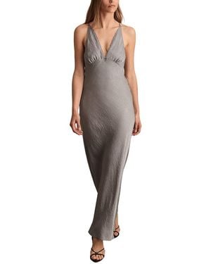 Reiss Vesper Satin Midi Dress - Brown