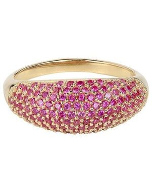 TIRAMISU 14K Over 1.13 Ct. Tw. Synthetic Ruby Ring - Pink