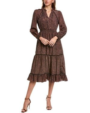 Sam Edelman Maya Tiered Midi Dress - Brown