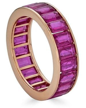 Diana M. Jewels Fine Jewelry 18K Rose 5.98 Ct. Tw. Deep Sapphire Eternity Ring - Pink