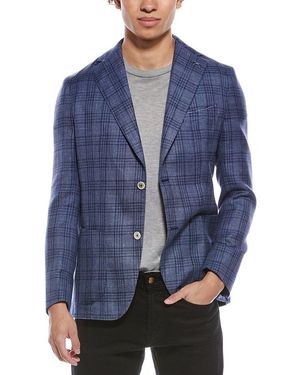 Eleventy Cashmere, Linen, & Silk-Blend Jacket - Blue