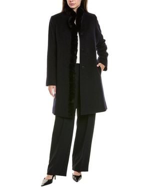 Fleurette Long Wool-blend Coat - Black
