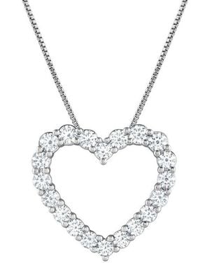 Lab Grown Diamonds 14K 2.00 Ct. Tw. Lab-Grown Diamond Heart Pendant - White