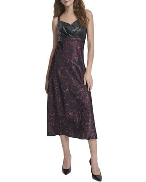 DKNY Cheetah Midi Dress - Purple
