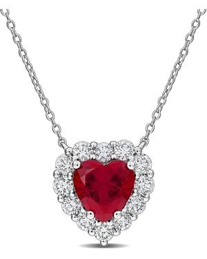 Created Forever 4.32 Ct. Tw. Lab-Grown Diamond & Lab-Grown Created Ruby Pendant - White
